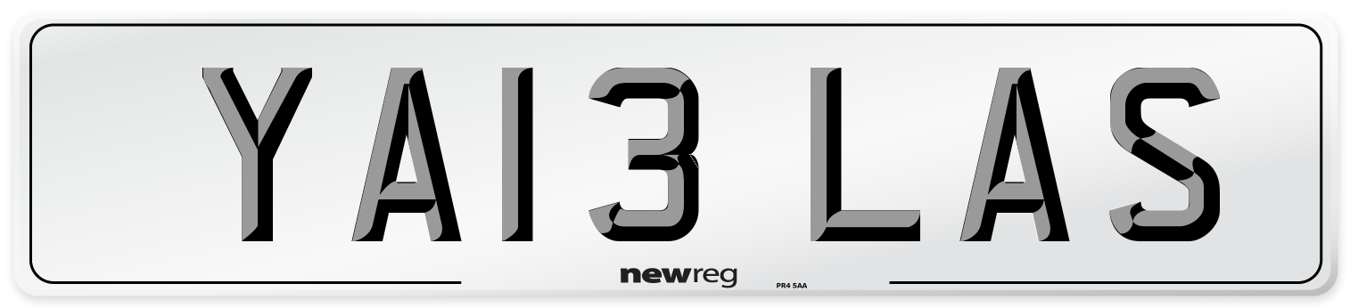 YA13 LAS Number Plate from New Reg